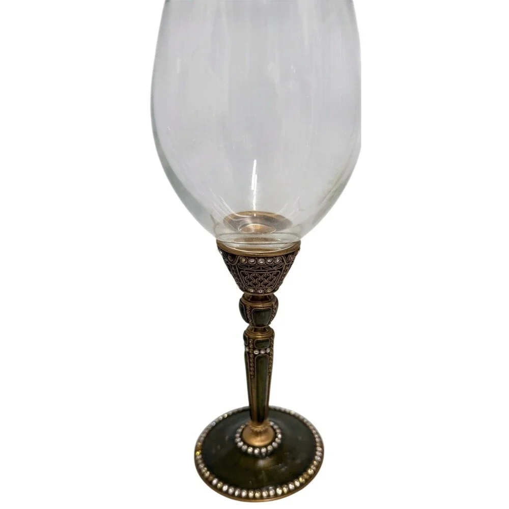 Edgar Berebi Limited Edition Jeweled Wine Goblets Set of 3 Crystal Enamel